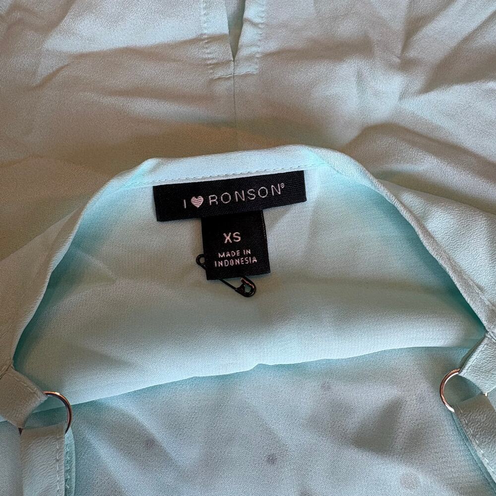 I Heart Ronson Mint Rhinestone Split Back Cami XS - Picture 3 of 7